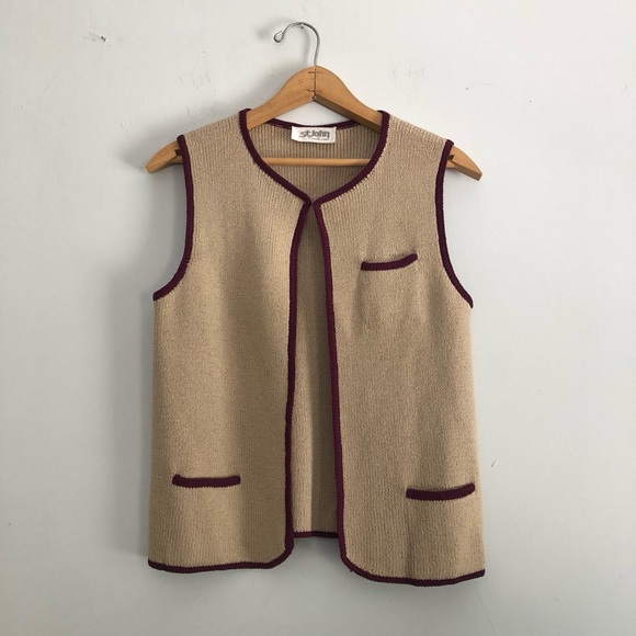 Vintage St John Contrast Knit Vest - Picture 2 of 12